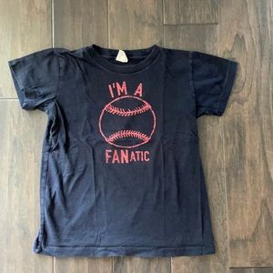 JCrew Factory navy/red graphic baseball tee